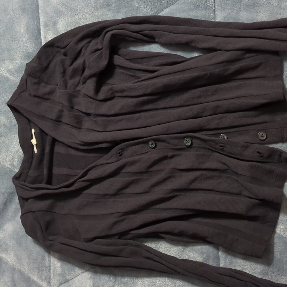 Madewell Ribbed Sweater-Knit Cardigan Black Small